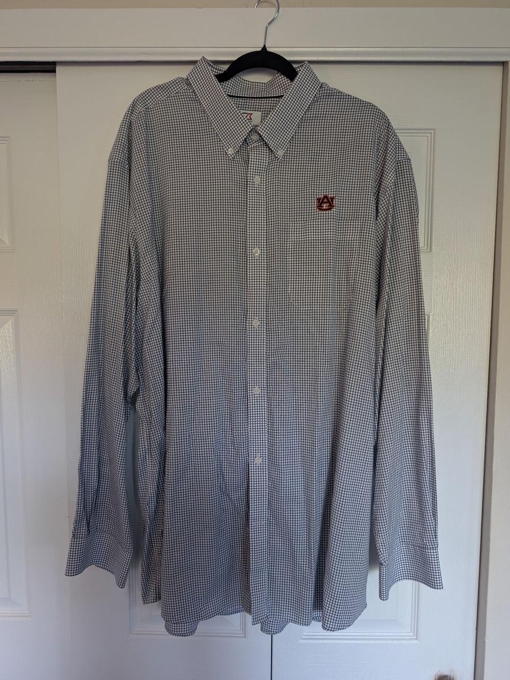 Cutter & Buck Men's Auburn University Button-Down in White and Navy